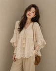Bohemian Embroidered Crochet Top
