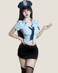 Officer-Inspired Bodycon Lingerie Set (with Stockings and hat)