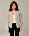 Orb Embroidered Heavy Knit Cardigan