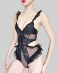 Sensual Lace Backless Bodysuit