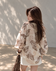 Relaxed Paisley V-Neck Top