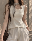 French-Style Slim-Fit Vest Top