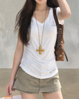 Minimalist V-Neck Fitted Top