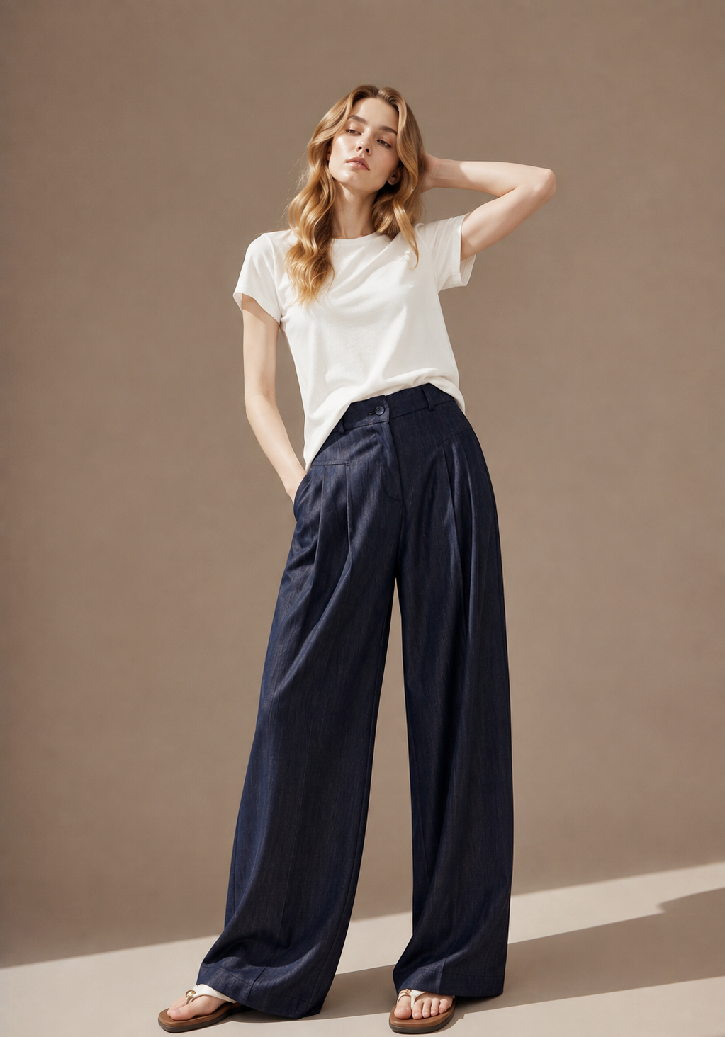Old Money High-Waisted Wide-Leg Jeans