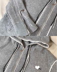 Ruffled Trim Hooded Zip-Up Sweatshirt