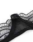 Three-Point Open-Cup Underwire Semi-Lace Bra