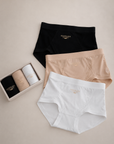 French Luxe Satin Silk Mid-Waist Briefs (3-Pack)