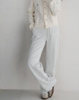 Fleece-Lined Lu’s Signature SCUBA Wide-Leg Pants