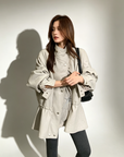 Ultra-Soft Protein Leather Trench Jacket