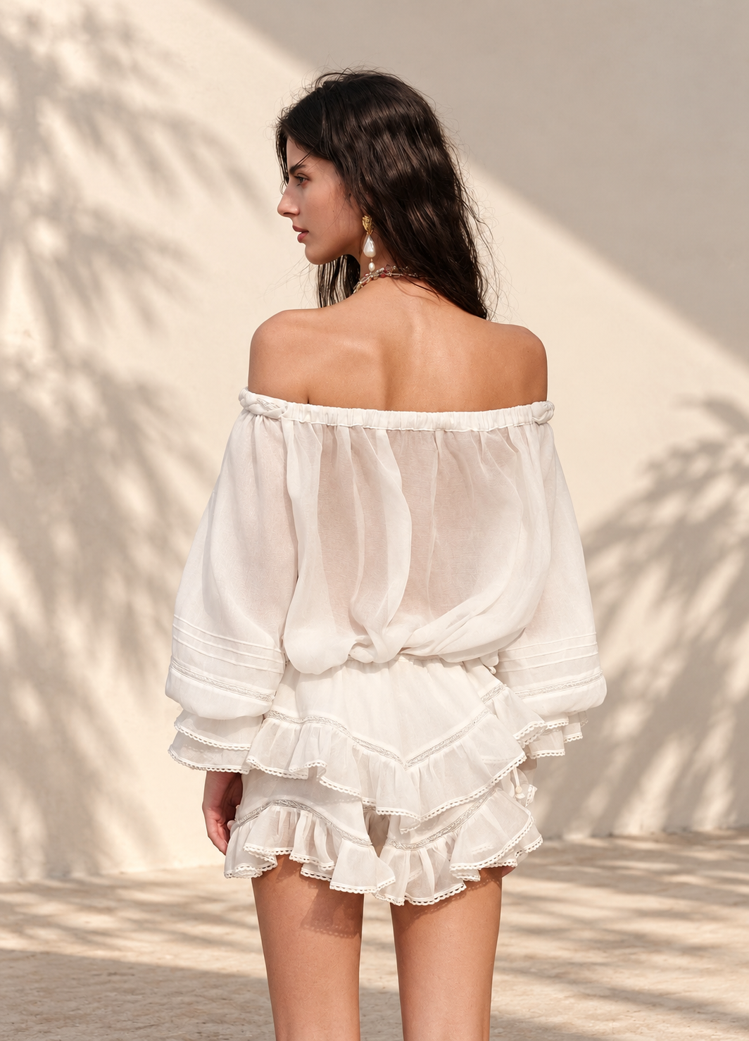 Romantic Off-Shoulder Chiffon Romper