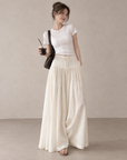 Pleated Waterfall Lyocell Palazzo Pants