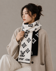 Reversible Cashmere Contrast Letter Scarf