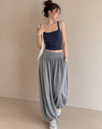 Relaxed Cropped Harem Pants