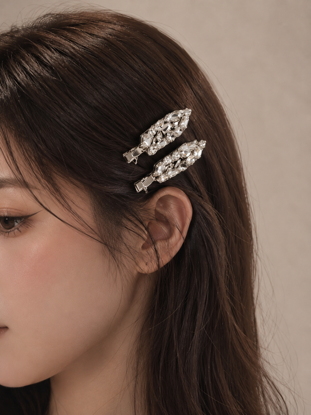 Korean-Inspired Crystal Bang Hair Clips