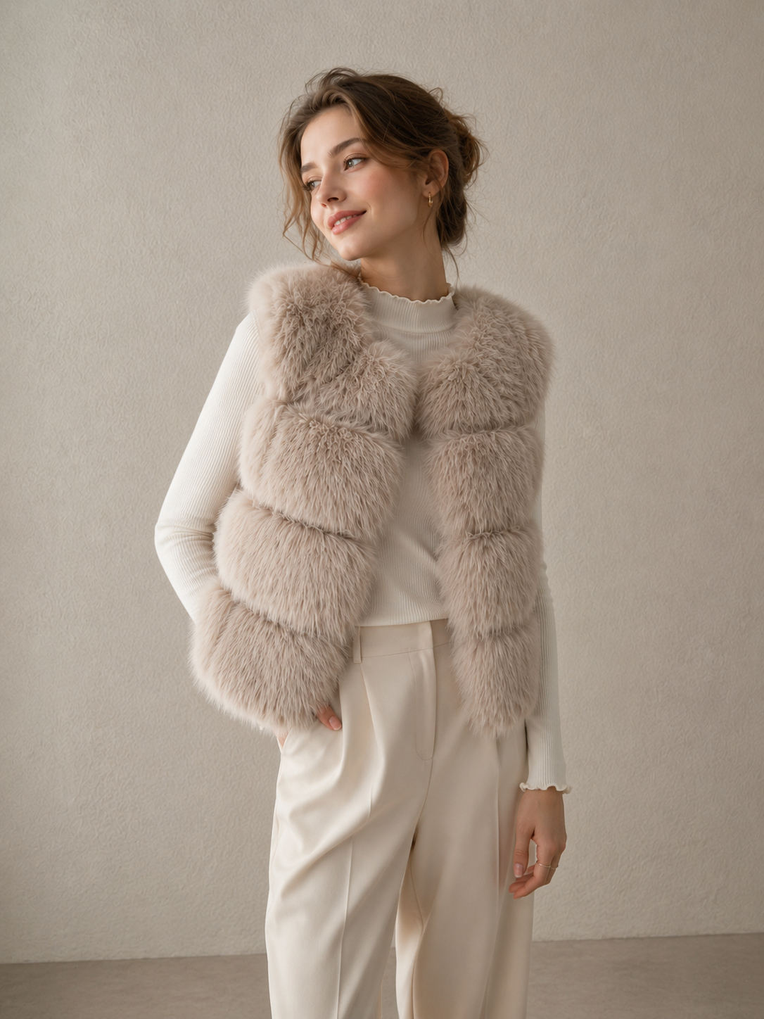 Premium Faux Fox Fur Eco Vest