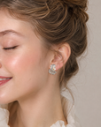 Irregular Hollow-Out Stud Earrings with 925 Silver Posts