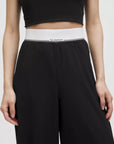 Wide Waistband Casual Wide-Leg Pants