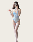 Sweet Maid Lingerie Costume with Stockings and Feather Duster