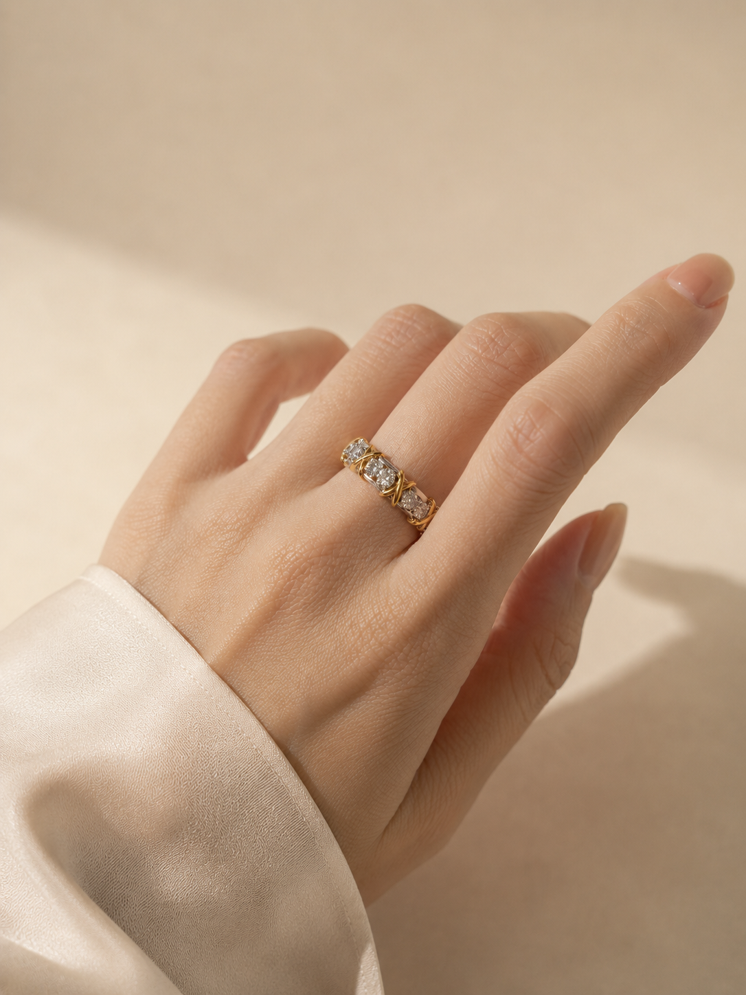 Two-Tone Crystal Eternity Ring