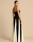 Black and White Patchwork Maxi Slip Dress