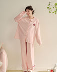 Plus-size cotton Peter collar pajama / lounewear set