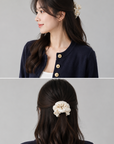 Luxury Korean-Inspired Silk Satin Rhinestone Scrunchie