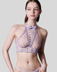 Pure Allure Halter Sheer Lace Lingerie (Panties Not Included)