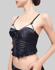 French Court-Style Satin Corset Bra