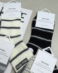 Miu Miu lace mid-calf striped socks (5 pairs/pack)