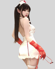 Satin Nurse Costume Mini Dress