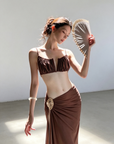 Bikini & Slit Maxi Skirt 3-Piece Set