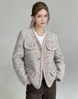 Deluxe Tweed Jacket in Blush Tones