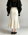 Thick Knit High-Waisted Fishtail Skirt