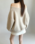 Asymmetrical Shoulder Chunky Knit Sweater