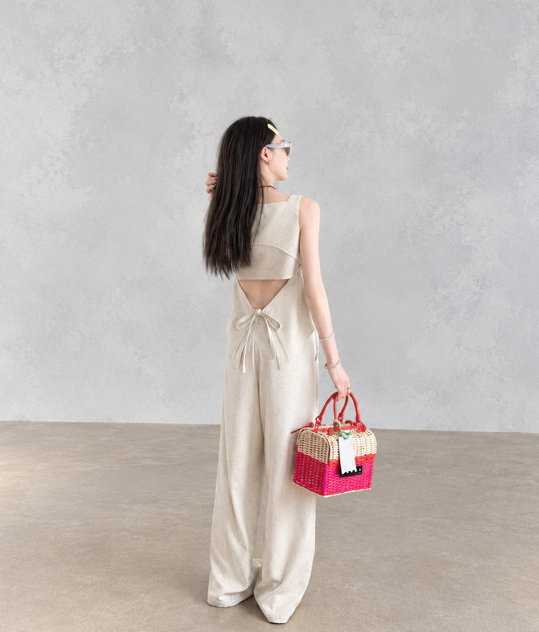 Vintage-Inspired Tie-Back Vest &amp;amp; Pants Set