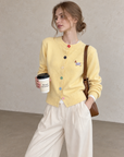 Dopamine Colour-Button Knit Cardigan