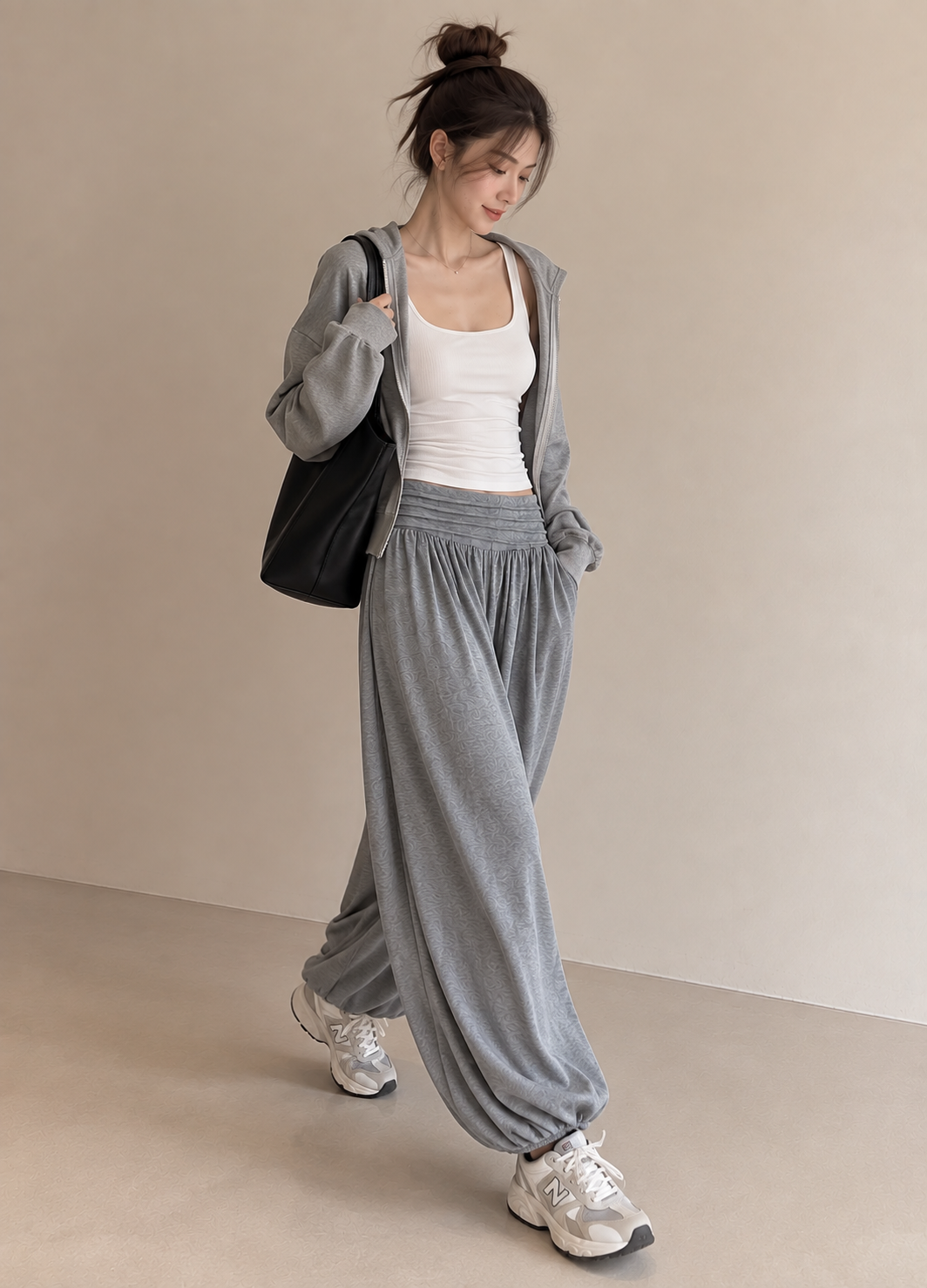 Relaxed Cropped Harem Pants