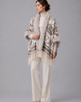 Faux Fur Trimmed Cape Coat