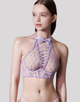 Pure Allure Halter Sheer Lace Lingerie (Panties Not Included)