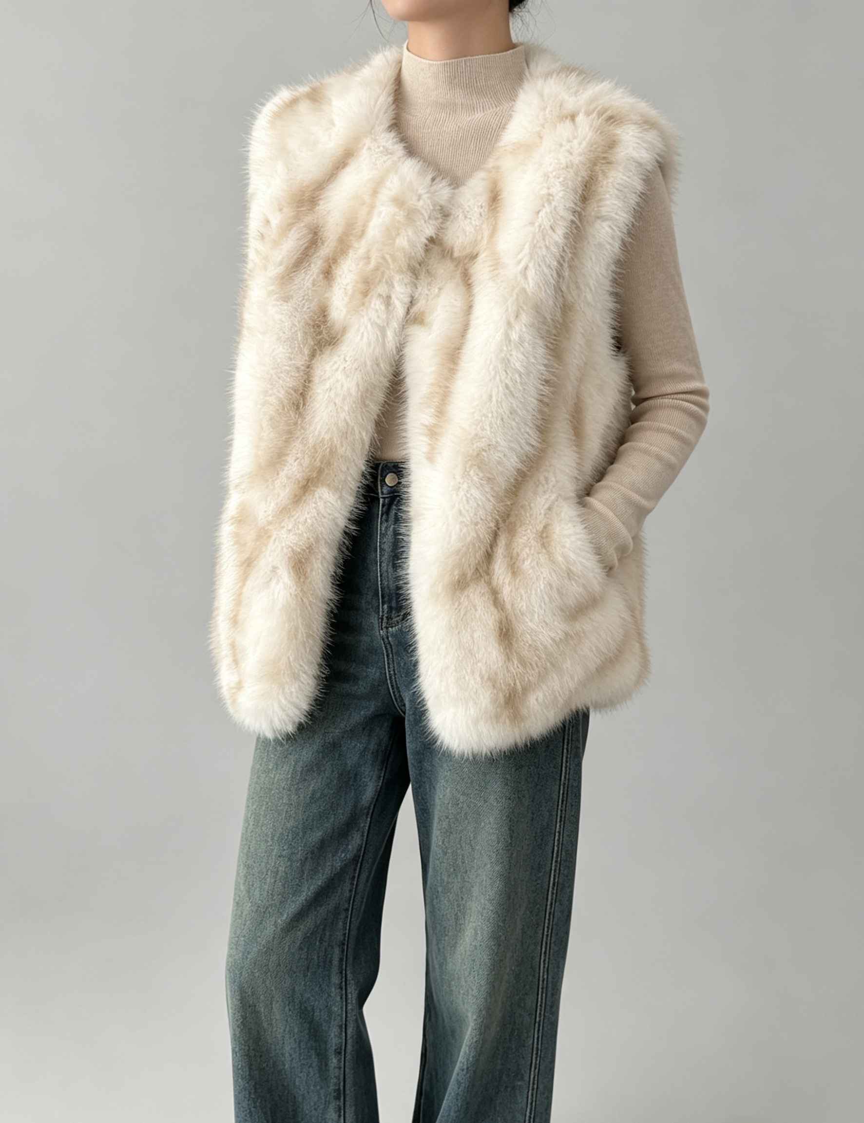 Fox Fur Gradient Vest