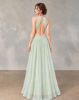 Moonlight Muse Halter Neck Backless Maxi Dress