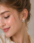 Irregular Hollow-Out Stud Earrings with 925 Silver Posts