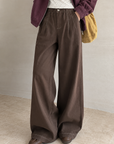 Korean Contrast Stitch Barrel Pants
