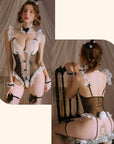 Sexy Lace Bunny Lingerie with Fishnet Stockings