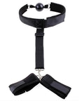 Bondage-style Reverse Handcuffs with Ball Gag