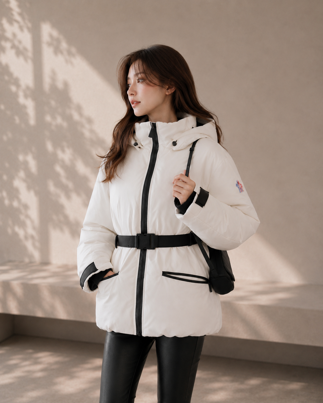 White Duck Down Hooded Jacket