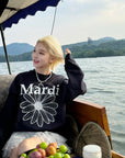 MARDI MERCREDI White Contrast Print Cotton Sweatshirt