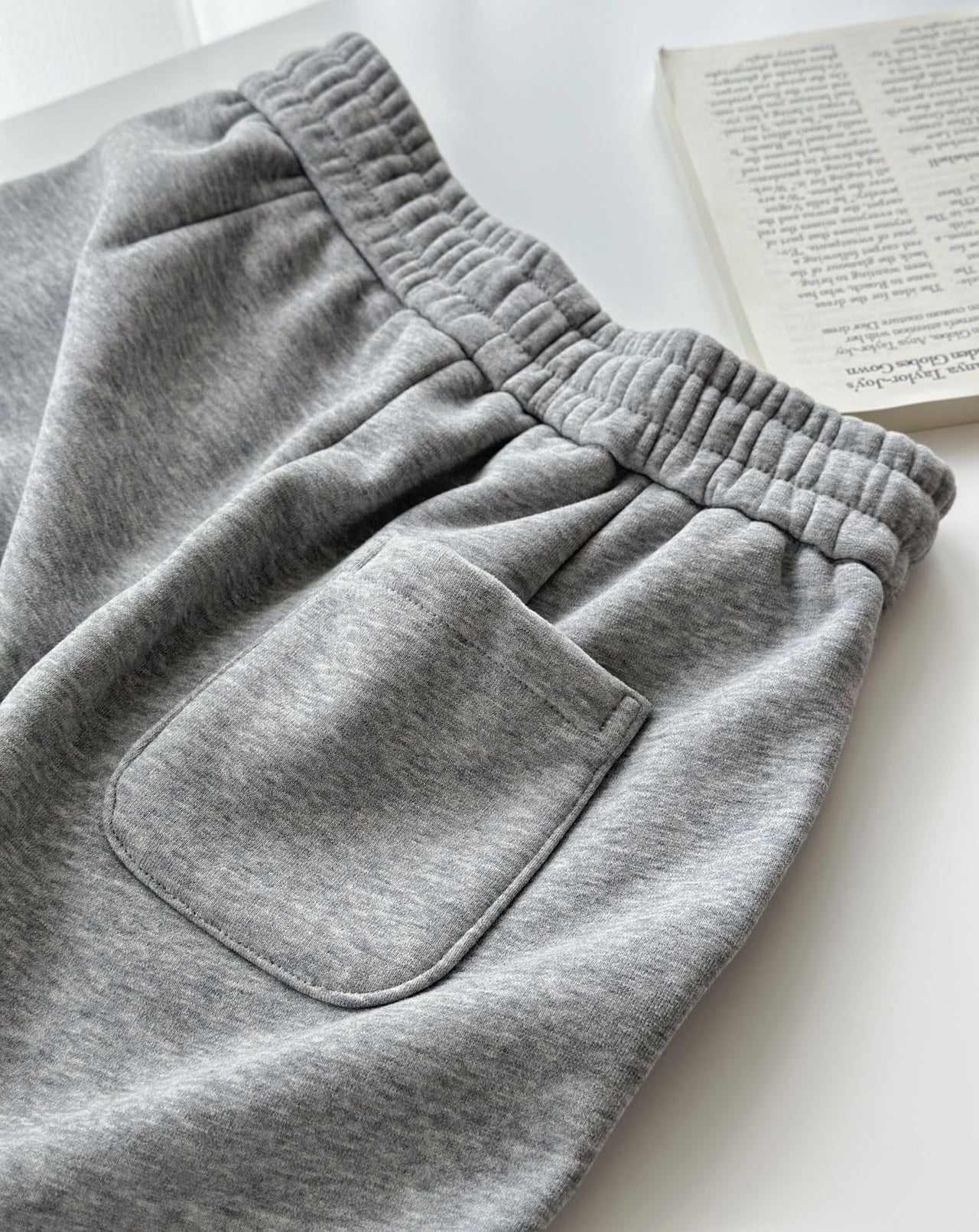 Korean Smile Patch Fleece Joggers