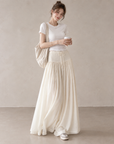 Pleated Waterfall Lyocell Palazzo Pants