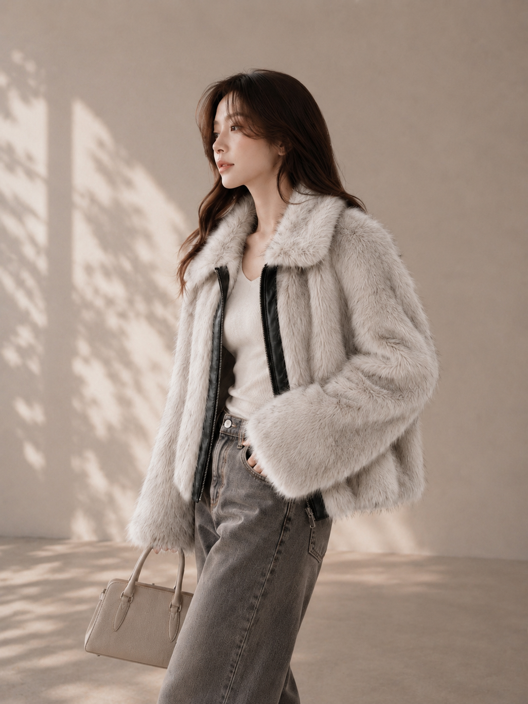 Luxury Faux Fox Fur Jacket